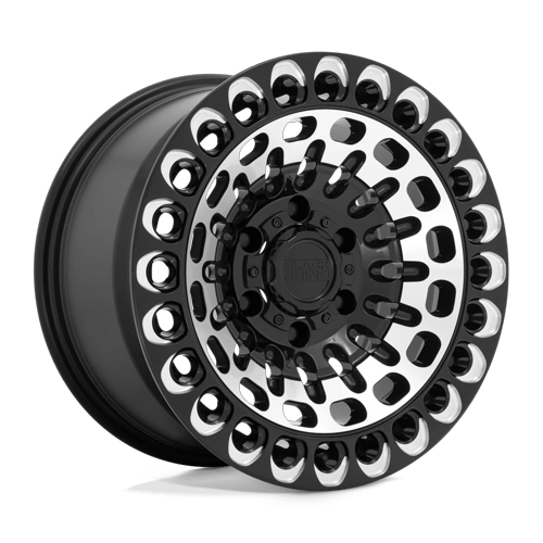 Black Rhino Hard Alloys Labyrinth 17X9.5 6X120 +12MM Gloss Black W Mach Face & Mill
