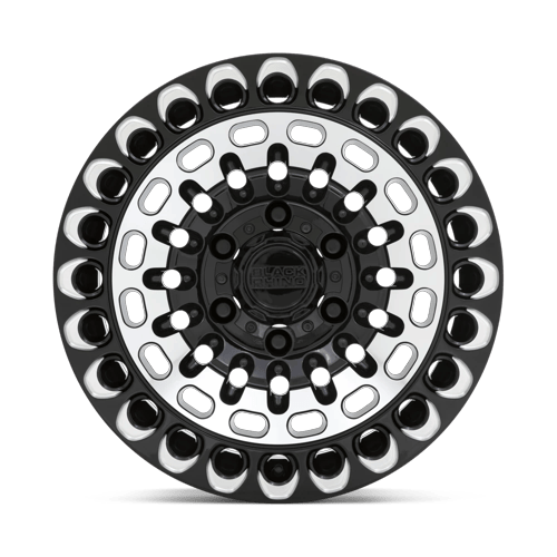 Black Rhino Hard Alloys Labyrinth 17X9.5 6X120 +12MM Gloss Black W Mach Face & Mill