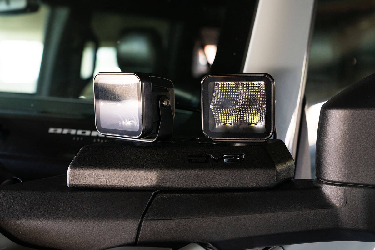 DV8 Offroad - 2021-22 Ford Bronco A-Pillar Pod Light Mounts? - LBBR-02
