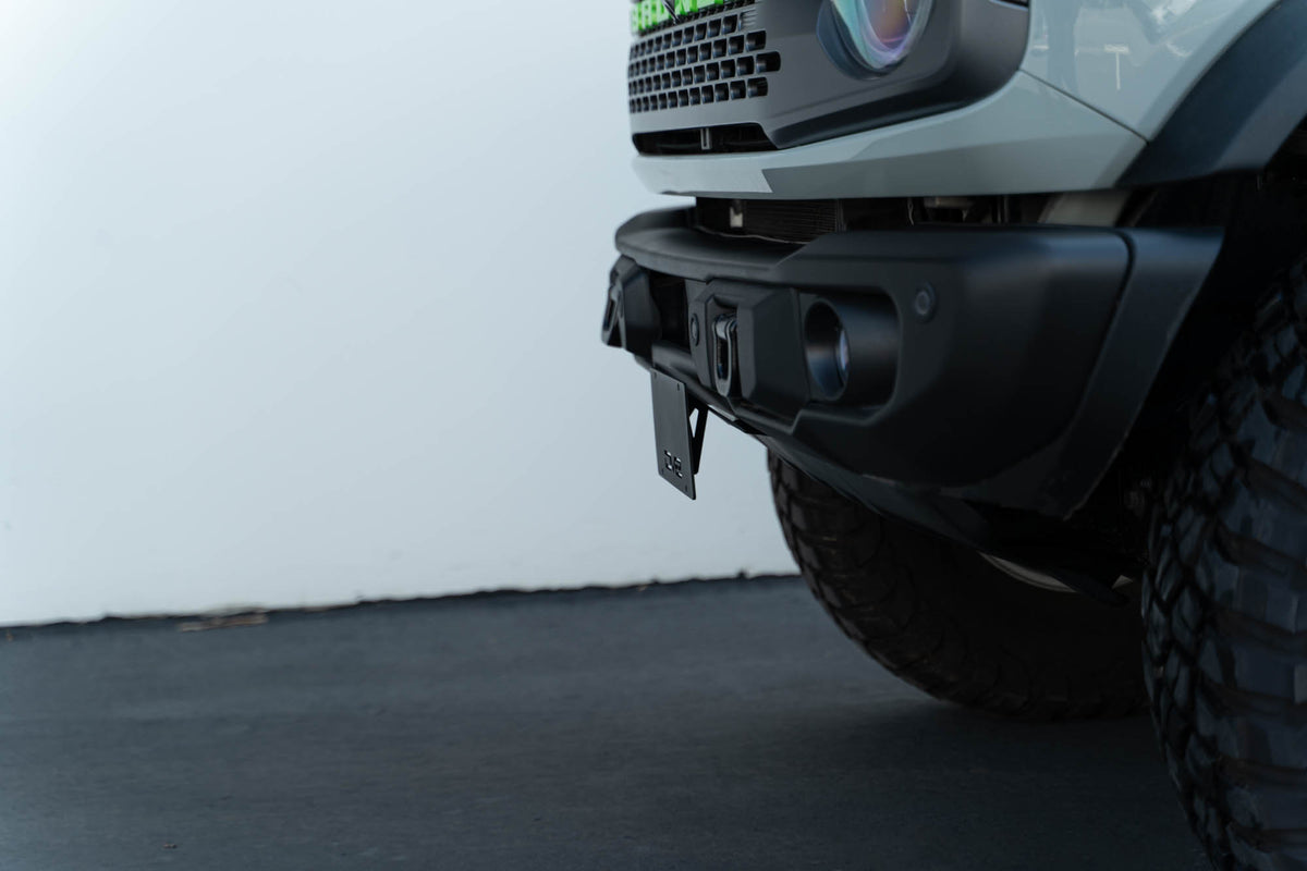 DV8 Offroad - Ford Bronco Capable Bumper Front License Plate Mount - LPBR-04