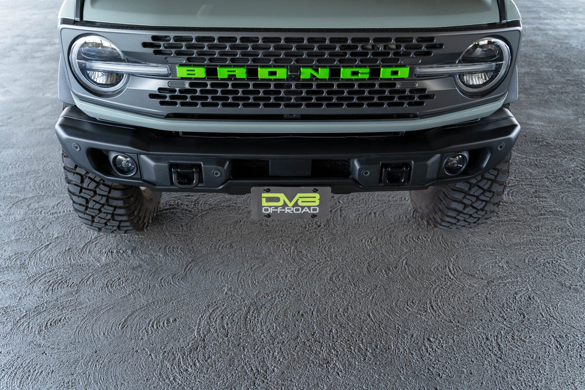 DV8 Offroad - Ford Bronco Capable Bumper Front License Plate Mount - LPBR-04