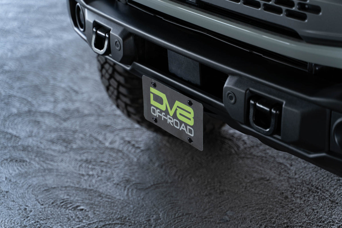 DV8 Offroad - Ford Bronco Capable Bumper Front License Plate Mount - LPBR-04