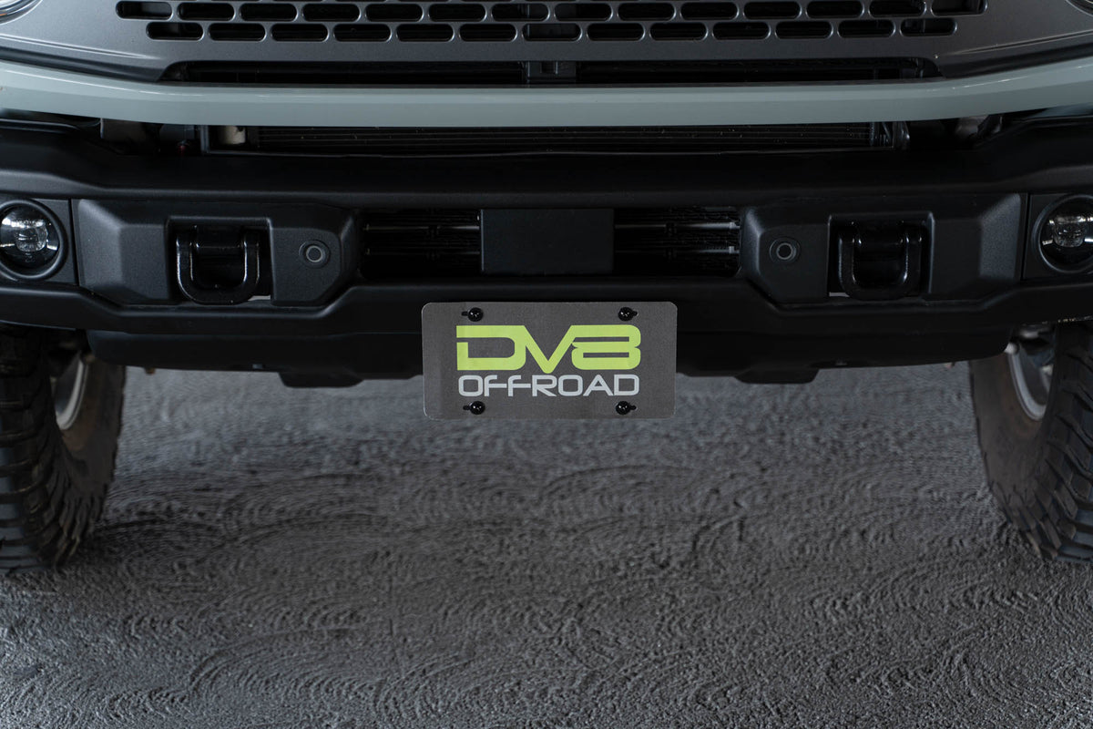 DV8 Offroad - Ford Bronco Capable Bumper Front License Plate Mount - LPBR-04