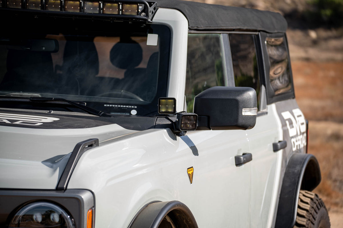 DV8 Offroad - Ford Bronco A-Pillar Dual Light Pod Drop Mounts - LBBR-08