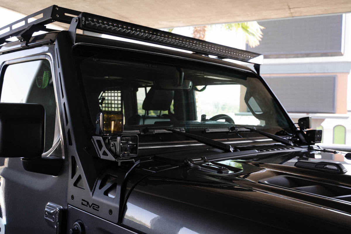 DV8 Offroad - Jeep Wrangler JL & Gladiator JT A-Pillar Dual Light Pod Mounts - LBJL-11