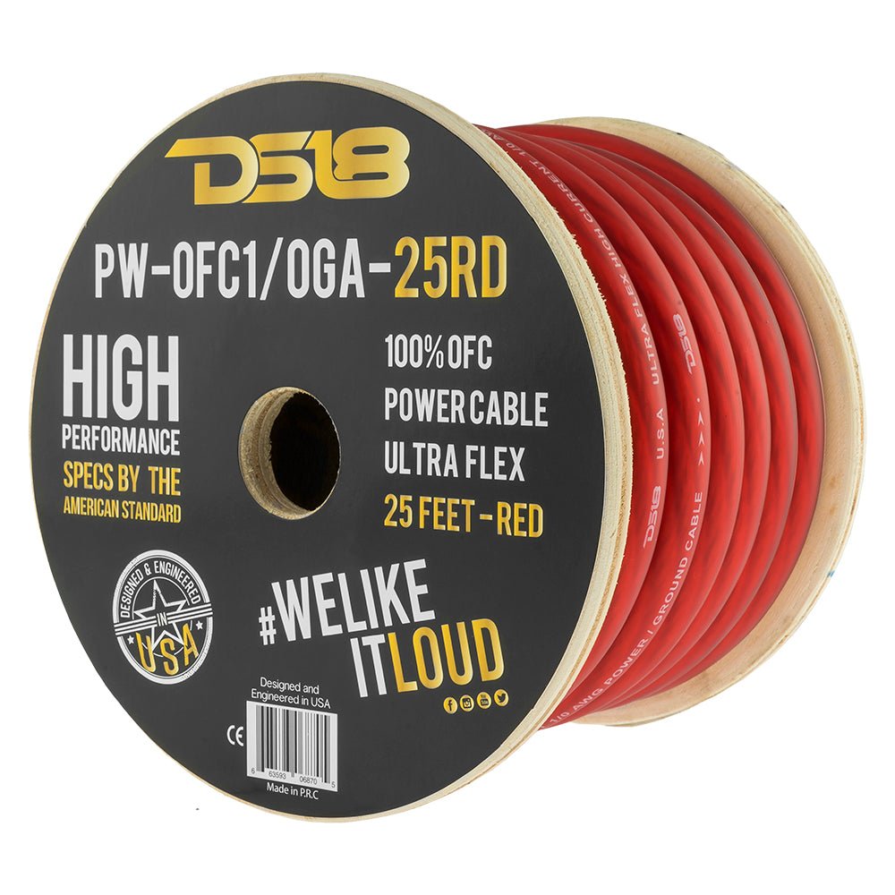 DS18 1/0-Gauge 25-Feet Green - PW-OFC1/0GA-25GR - side view