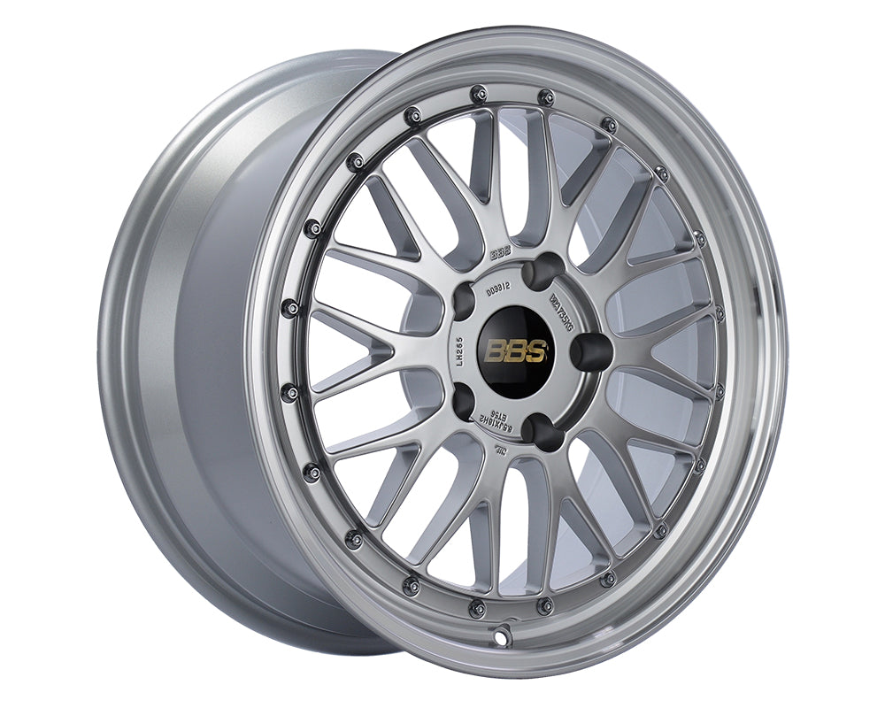 BBS LM 18x8 5x114.3 ET35 Diamond Silver Center / Diamond Cut Lip Wheel PFS/Clip Required - LM078DSPK