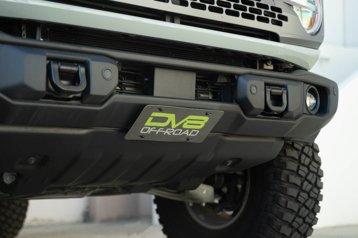 DV8 Offroad - Ford Bronco Capable Bumper Slanted Front License Plate Mount - LPBR-05