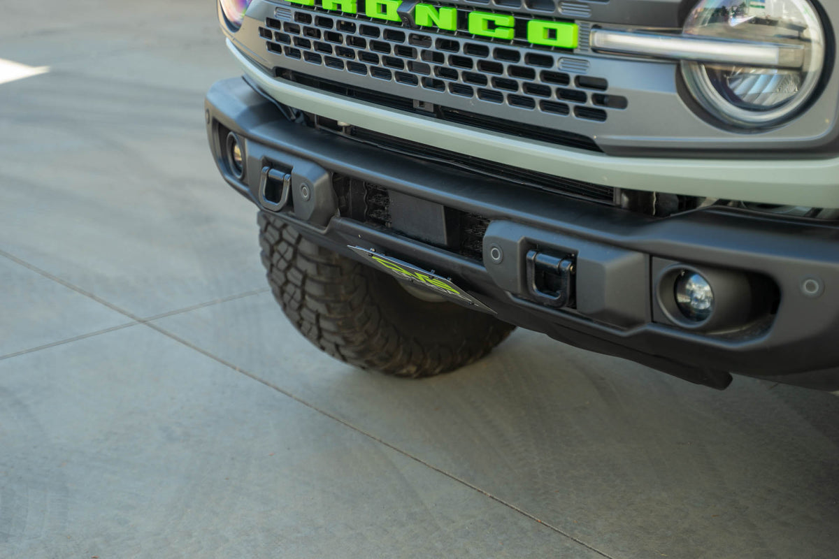 DV8 Offroad - Ford Bronco Capable Bumper Slanted Front License Plate Mount - LPBR-05