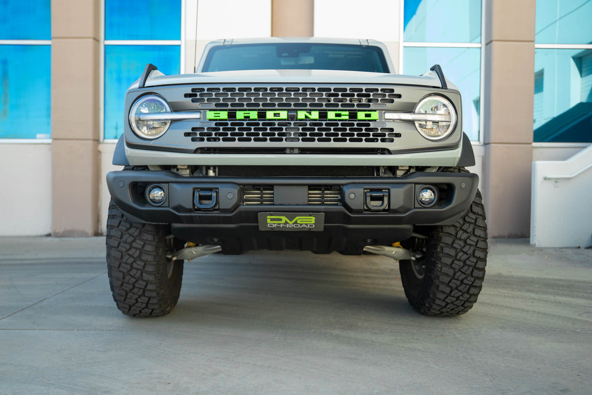 DV8 Offroad - Ford Bronco Capable Bumper Slanted Front License Plate Mount - LPBR-05