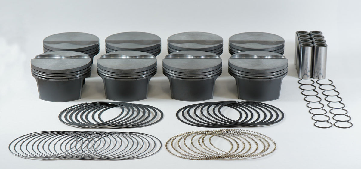 Mahle MS Piston Set GM LS 329ci 3.800in Bore 3.622 Stk 6.098 in Rod .945 Pin -4cc 10.3 CR Set of 8 - 930217800