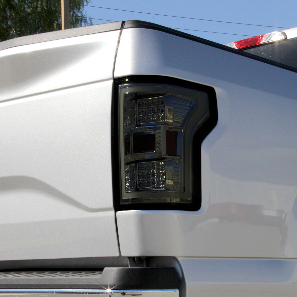 Spec-D Tuning - 2015-2017 Ford F-150 LED Tail Lights ( Chrome Housing/Smoked Lens) - LT-F15015GLED-TM