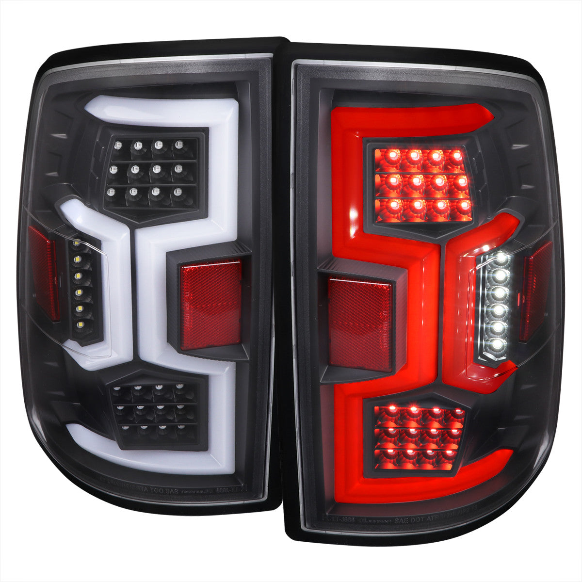 Spec-D Tuning - 2019-2024 Dodge RAM 2500/3500 LED Sequential Signal Tail Lights (Matte Black Housing/Clear Lens) - LT-RAM1925JMLD-SQ-TM