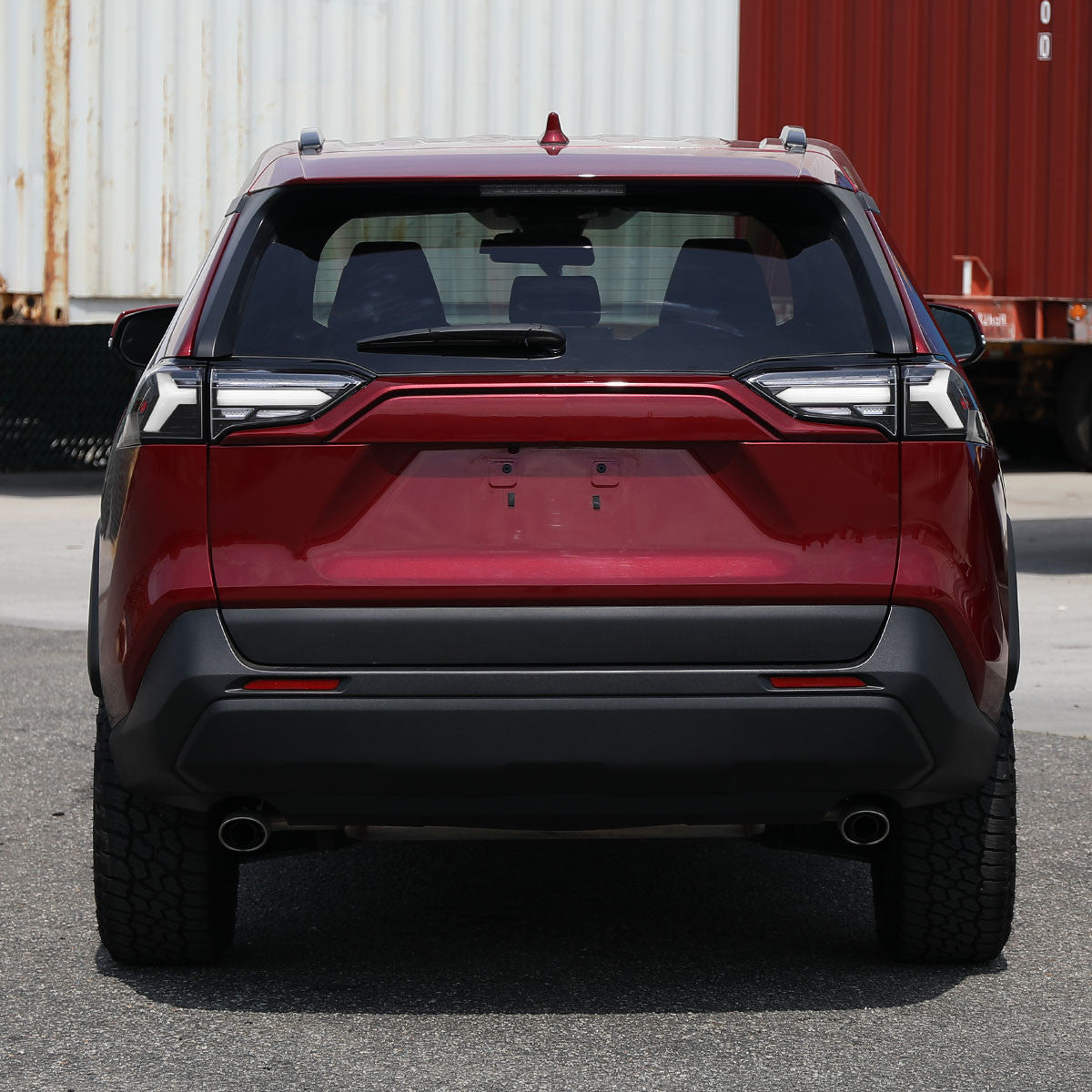 Spec-D Tuning - 2019-2024 Toyota RAV4 White LED Bar Sequential Signal Tail Lights (Matte Black Housing/Clear Lens) - LT-RAV419JMLED-SQ-TM