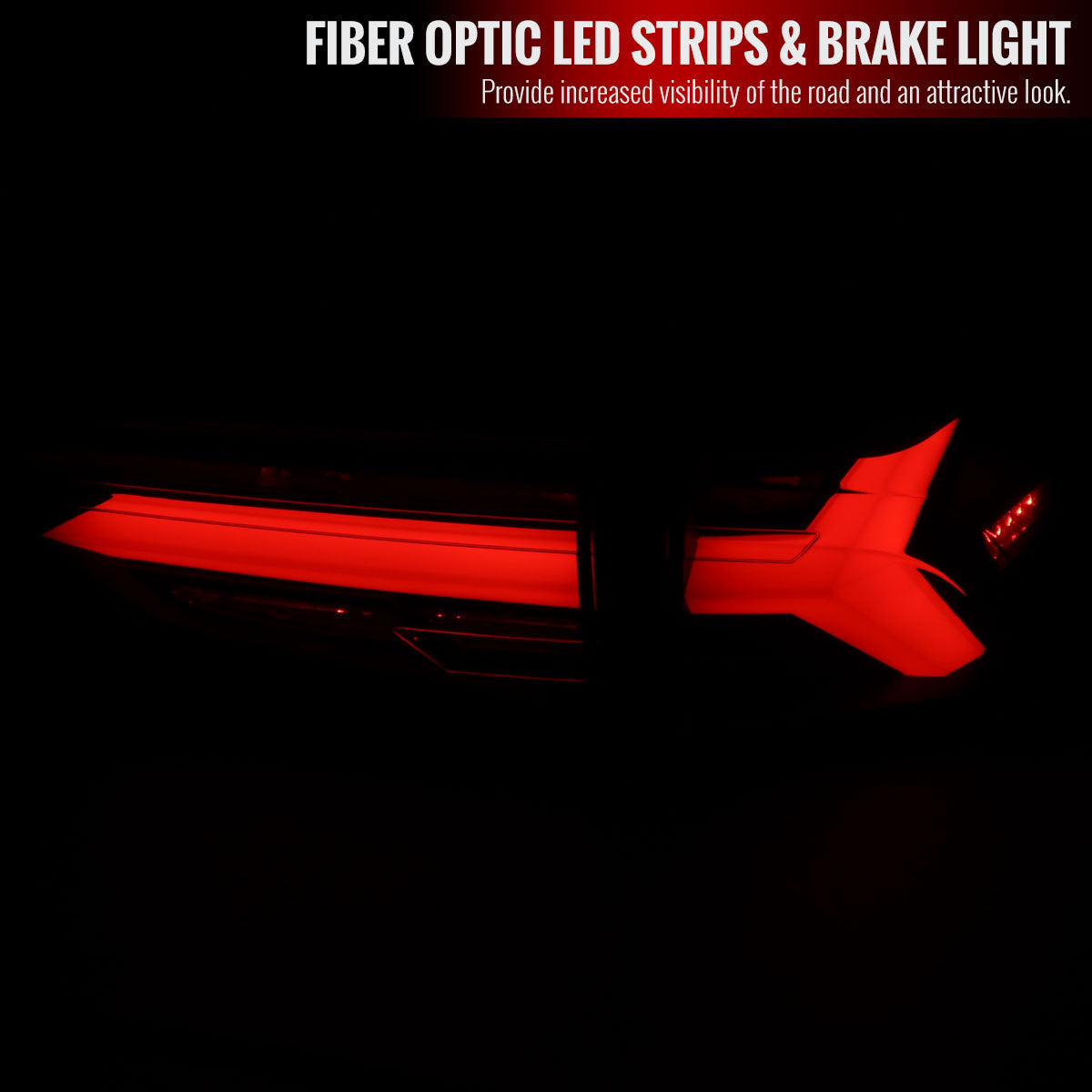 Spec-D Tuning - 2019-2024 Toyota RAV4 White LED Bar Sequential Signal Tail Lights (Matte Black Housing/Clear Lens) - LT-RAV419JMLED-SQ-TM