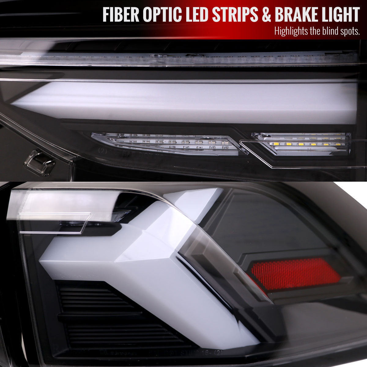Spec-D Tuning - 2019-2024 Toyota RAV4 White LED Bar Sequential Signal Tail Lights (Matte Black Housing/Clear Lens) - LT-RAV419JMLED-SQ-TM