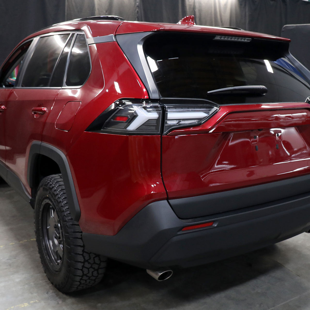 Spec-D Tuning - 2019-2024 Toyota RAV4 White LED Bar Sequential Signal Tail Lights (Matte Black Housing/Clear Lens) - LT-RAV419JMLED-SQ-TM