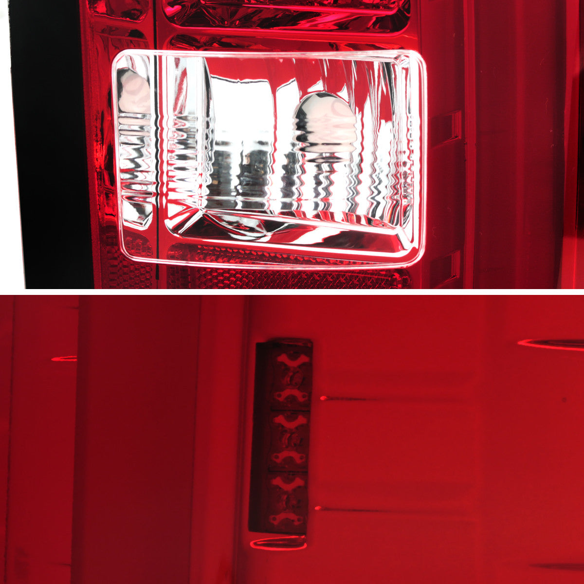 Spec-D Tuning - 2014-2018 GMC Sierra 1500/2500HD/3500HD LED Tail Lights (Chrome Housing/Red Lens) - LT-SIE14RLED-TM