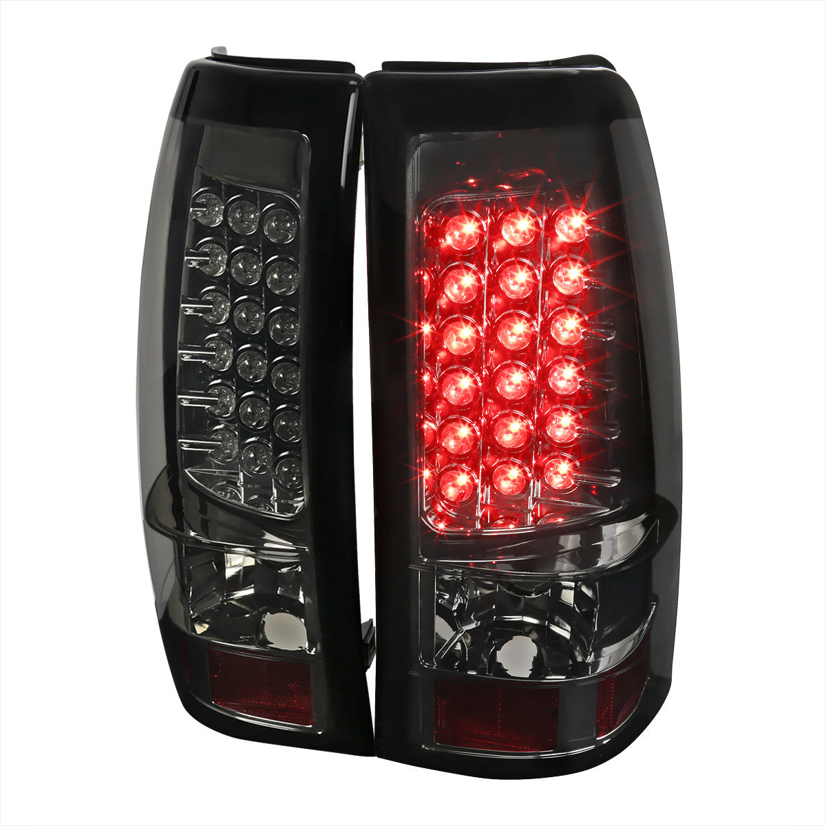 Spec-D Tuning - 2003-2006 Chevrolet Silverado LED Tail Lights (Chrome Housing/Smoked Lens) - LT-SIV03GLED-TM