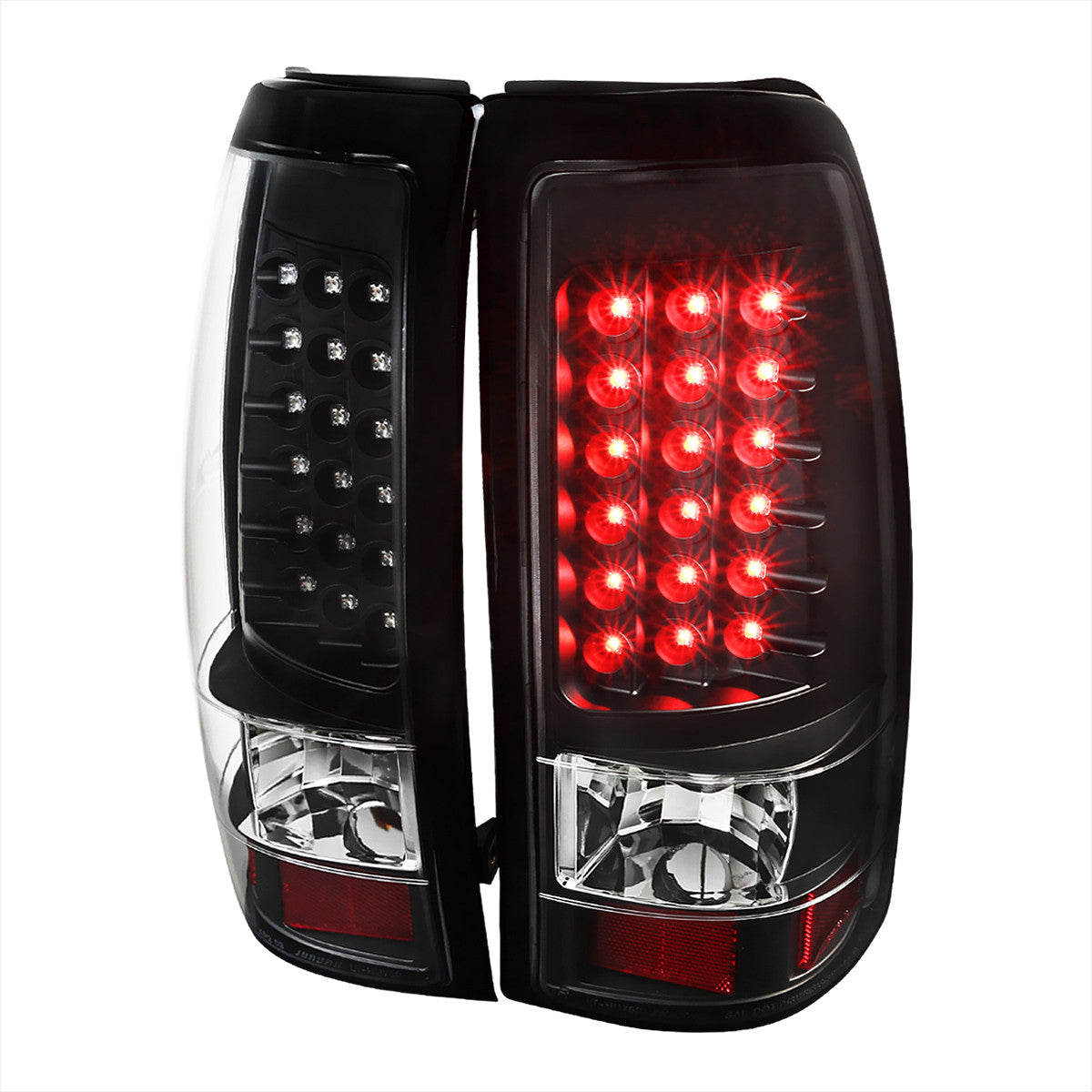 Spec-D Tuning - 2003-2006 Chevrolet Silverado V2 LED Tail Lights (Matte Black Housing/Clear Lens) - LT-SIV03JMLED-V2-TM