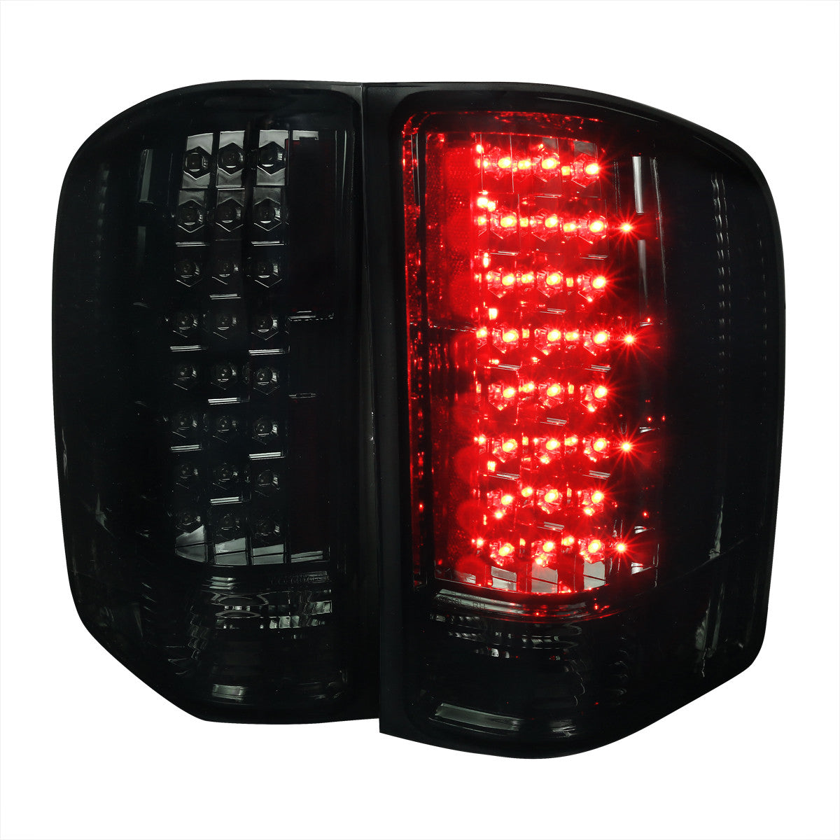 Spec-D Tuning - 2007-2014 Chevrolet Silverado LED Tail Lights - OZ (Chrome Housing/Smoked Lens) - LT-SIV07GLED-OZ