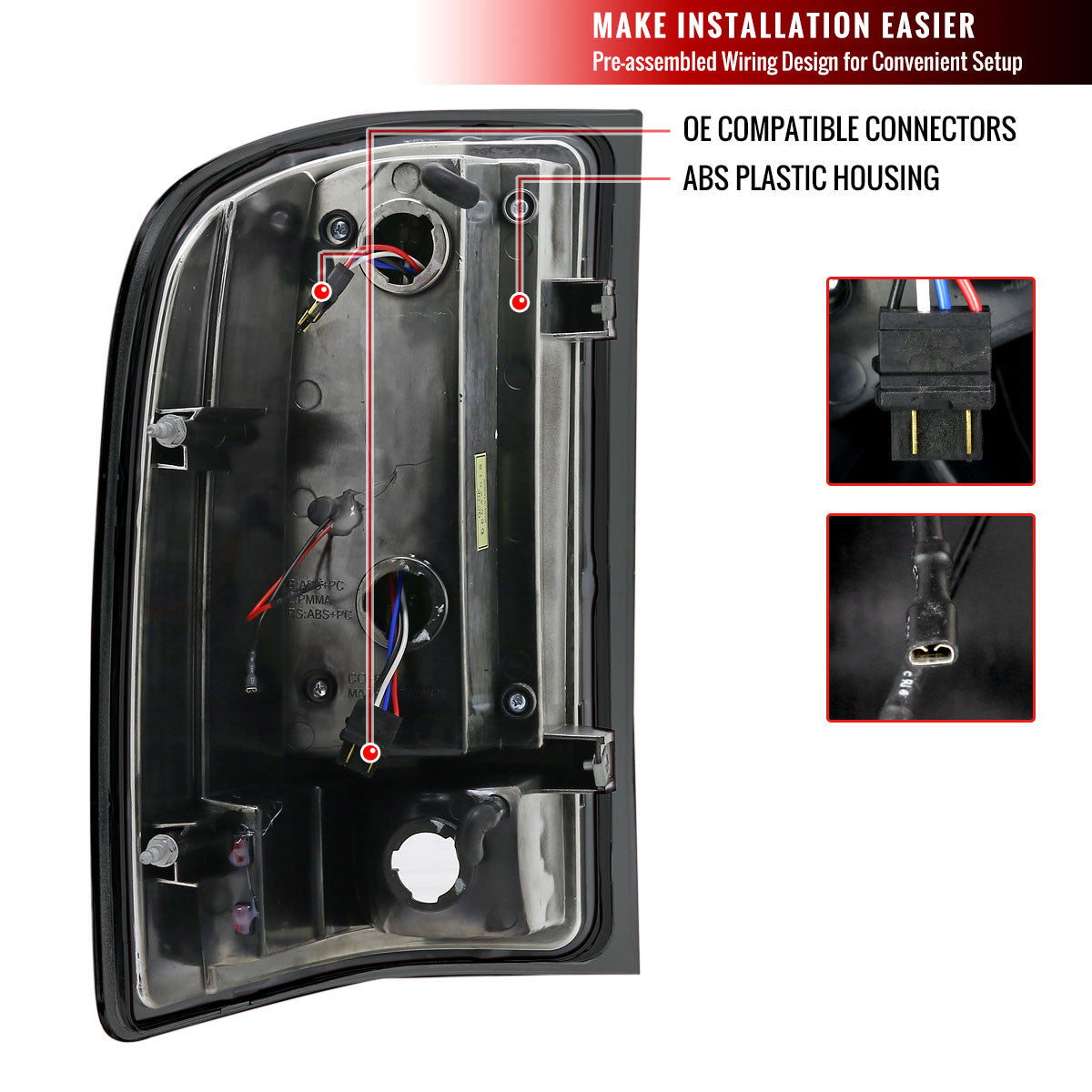 Spec-D Tuning - 2007-2014 Chevrolet Silverado LED Tail Lights - OZ (Chrome Housing/Smoked Lens) - LT-SIV07GLED-OZ