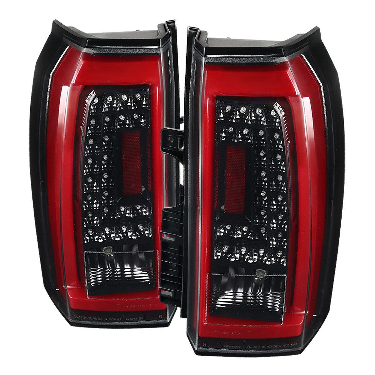 Spec-D Tuning - 2015-2020 Chevrolet Tahoe/Suburban LS LT LTZ Premier LED Tail Lights (Jet Black Housing/Clear Lens) - LT-TAH15BKLED-TM
