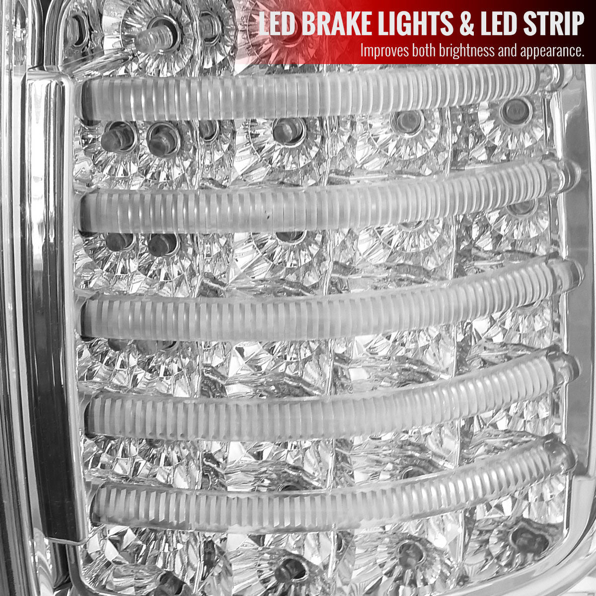 Spec-D Tuning - 2007-2013 Toyota Tundra LED Tail Lights (Chrome Housing/Clear Lens) - LT-TUN07CLED-JP