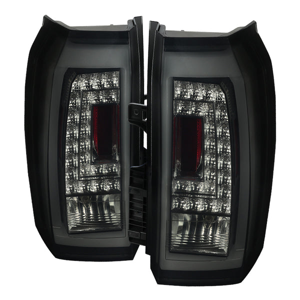 Spec-D Tuning - 2015-2020 GMC Yukon/Yukon XL Denali SLE/SLT LED Tail Lights (Glossy Black Housing/Smoked Lens) - LT-YUK15BBLED-TM