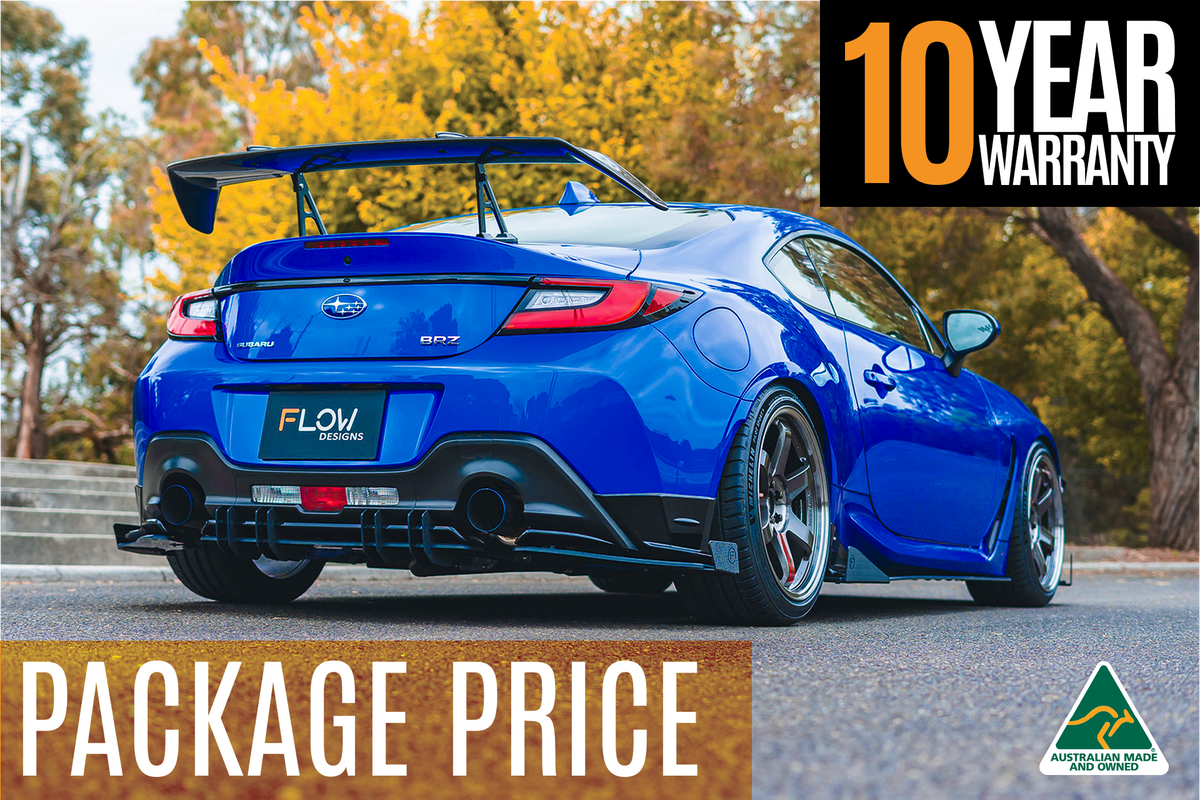 Flow Designs - ZD8 BRZ STI Full Lip Splitter Set (TEXTURED BLACK)