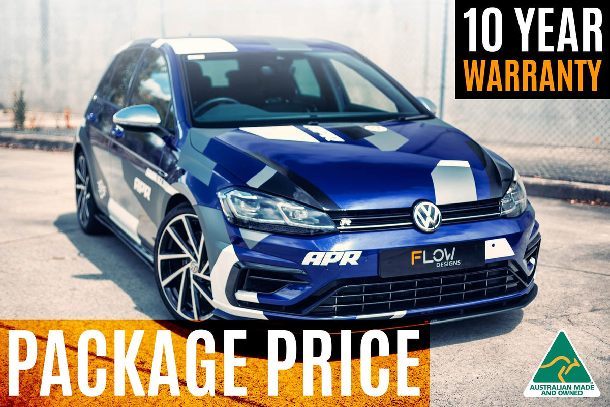 Flow Designs - MK7.5 Golf R Full Lip Splitter Set with Flow-Lock Rear Diffuser