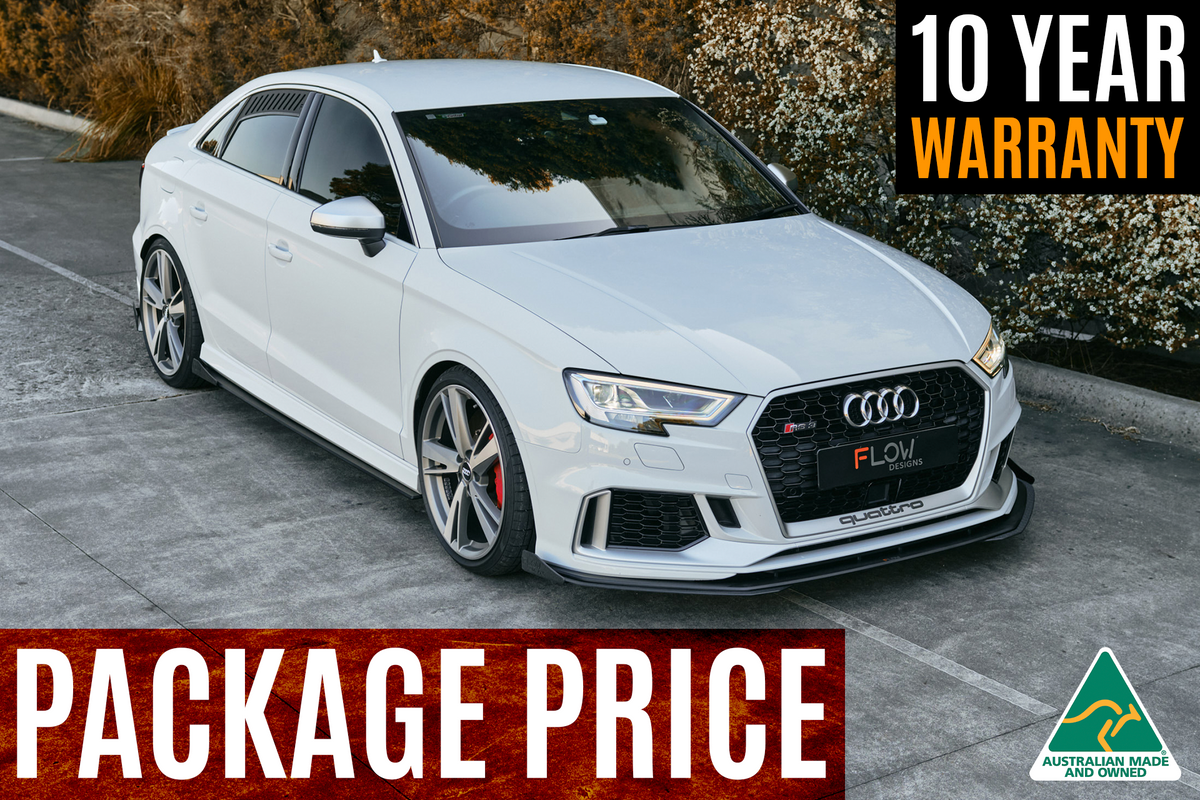 Flow Designs - RS3 8V Sedan Facelift Full Lip Splitter Set