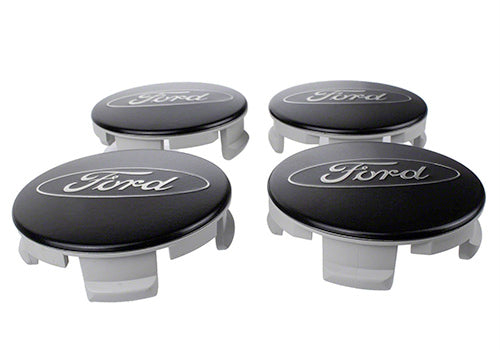 Ford Performance - Ford Car Black and Chrome Wheel Center Cap Kit-satin - M-1096K-BCS