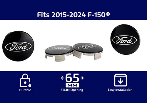 Ford Performance - Ford Truck/suv Black and Chrome Wheel Center Cap Kit - M-1096K-BCT