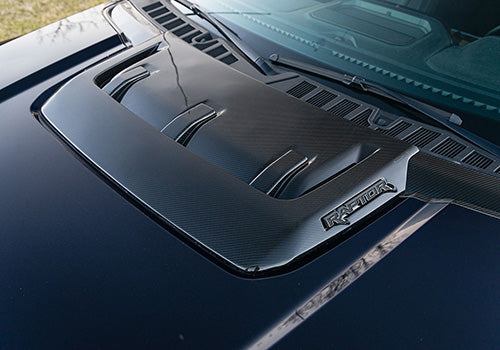 Ford Performance - F-150 Raptor Carbon Fiber Hood Vent & Trim - Gloss - M-16628-FG