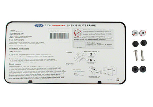 Ford Performance - Ford Performance Slim License Plate Frame-black Stainless Steel - M-1828-SSB