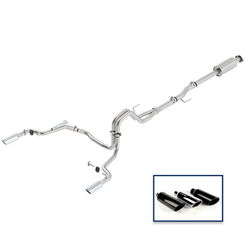 Ford Performance - 2015-2020 F-150 2.7l, 3.5l & 5.0l Cat-back Extreme Exhaust System - Rear Exit, Chrome Tips - M-5200-F1550DECA