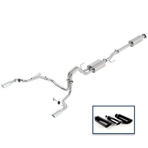 Ford Performance - 2015-2020 F-150 2.7l, 3.5l & 5.0l Cat-back Sport Exhaust System - Rear Exit, Chrome Tips - M-5200-F1550DSCA