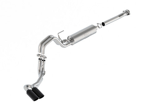 Ford Racing 21-24 F-150 122.8in Dual Side Exit Exhaust - Black Tips - M-5200-FSB