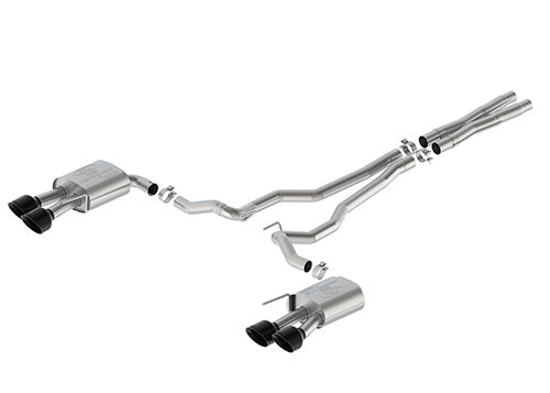 Ford Racing 2024 Mustang 5.0L Extreme Non-Active Cat-Back Exhaust w/Valance - Black Tip - M-5200-M5EBV