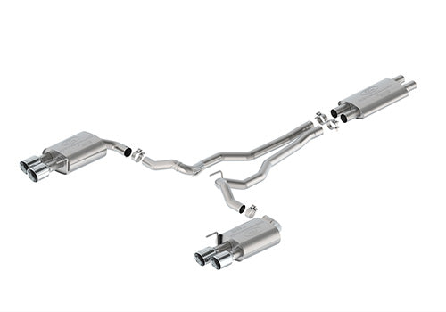 Ford Racing 2024 Mustang 5.0L Touring Non-Active Cat-Back Exhaust w/GT Valance - Chrome Tip - M-5200-M5TCV