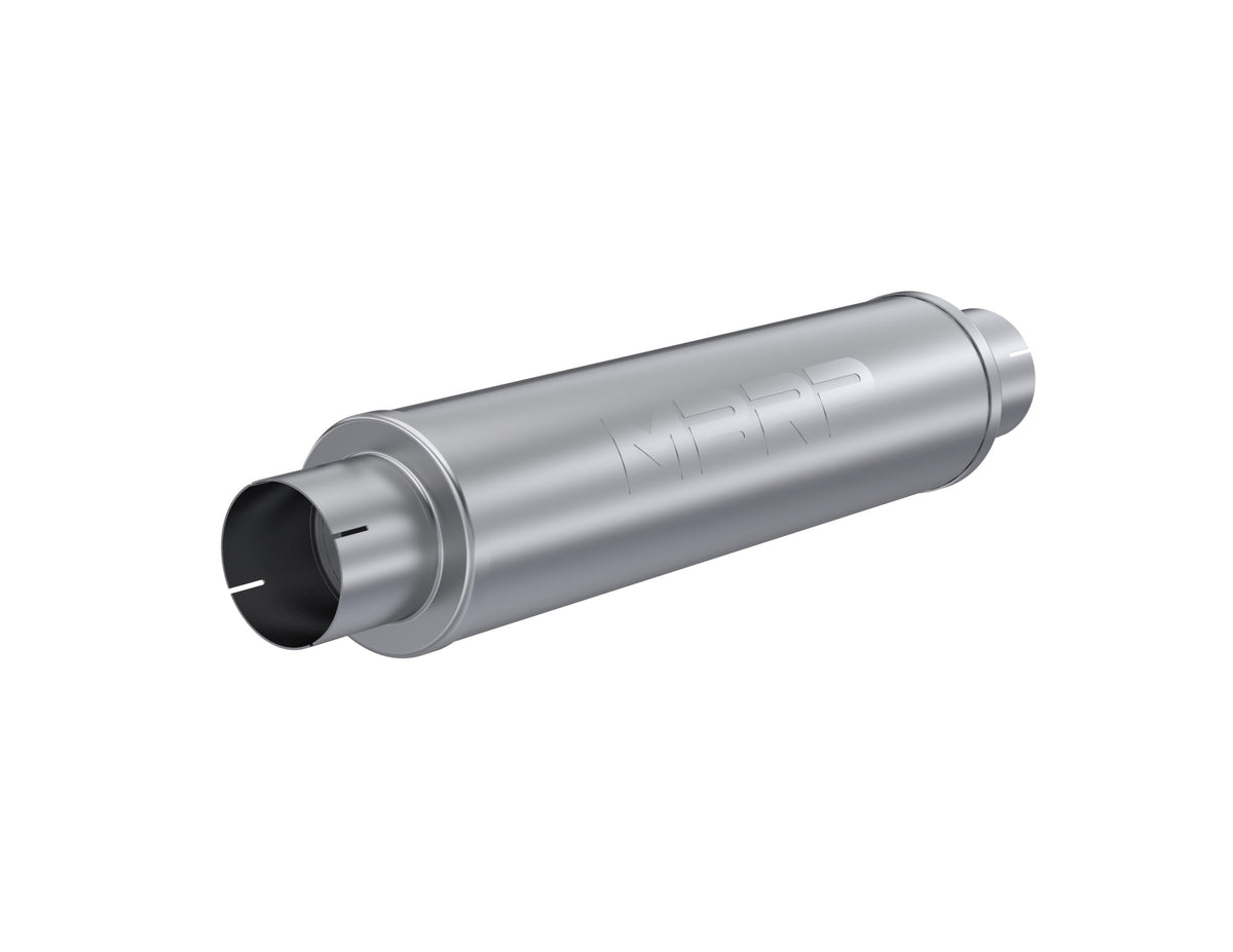 MBRP Universal Quiet Tone Muffler 4in Inlet/Outlet 24in Body 6in Dia 30in Overall Aluminum - M1004A