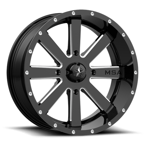 MSA Offroad Wheels M34 Flash Utv 18X7 4X137 +0MM Gloss Black Milled