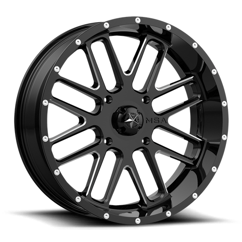 MSA Offroad Wheels M35 Bandit Utv 20X7 4X137 +0MM Gloss Black Milled