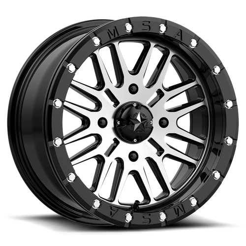 MSA Offroad Wheels M37 Brute Utv Beadlock 18X7 4X137 +10MM Gloss Black Machined