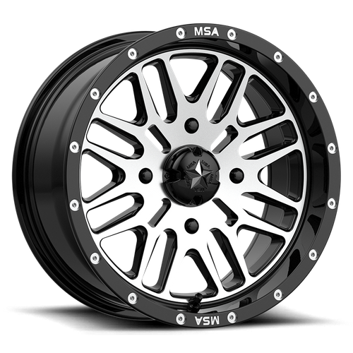 MSA Offroad Wheels M38 Brute Utv 15X7 4X156 +10MM Gloss Black Machined