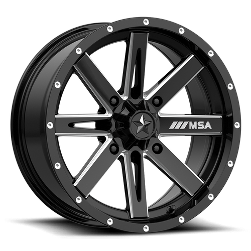 MSA Offroad Wheels M41 Boxer Utv 18X7 4X137 +10MM Gloss Black Milled