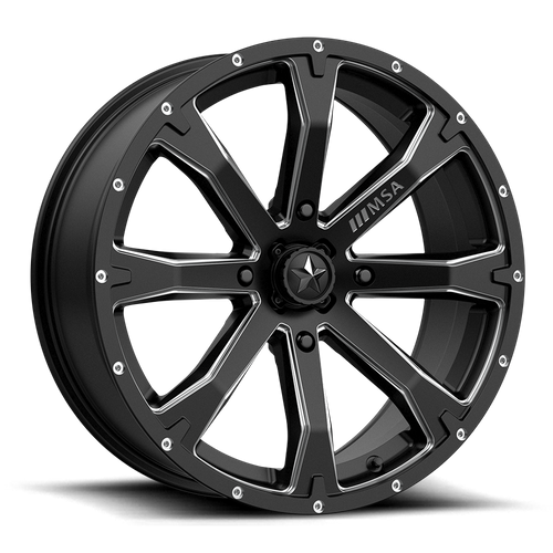 MSA Offroad Wheels M42 Bounty Utv 15X7 4X156 +10MM Satin Black Milled