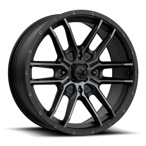 MSA Offroad Wheels M43 Fang Utv 20X7 4X137 +10MM Satin Black W/ Titanium Tint