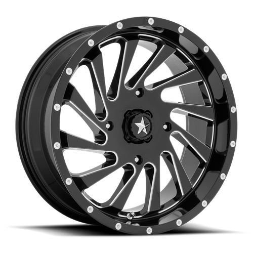 MSA Offroad Wheels M46 Blade Utv 18X7 4X110 +0MM Gloss Black Milled